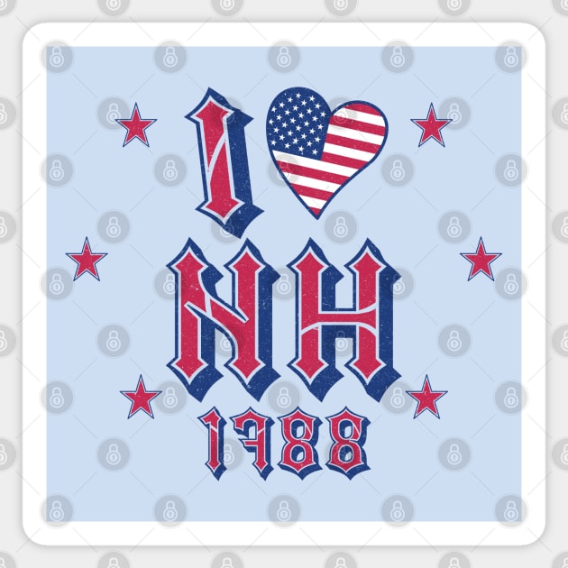 I Love NH - 1788 Sticker by Blended Designs